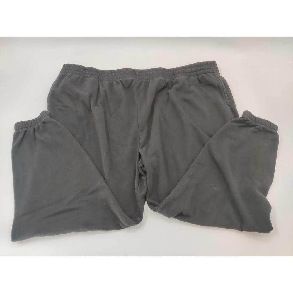 Terra & Sky Womens Black Fleece Jogger Sweatpants Plus Size 3X 24W-26W Elastic